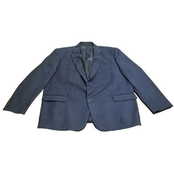 Ralph Lauren Blazer Men 50L Dark Blue Sport Coat Black Label 2 Button Windowpane - Picture 1 of 6